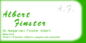 albert finster business card